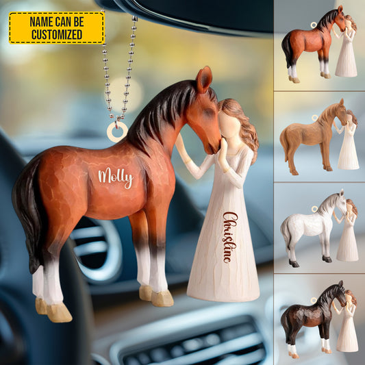 Personalized Horse Girl Car Hanging Ornament