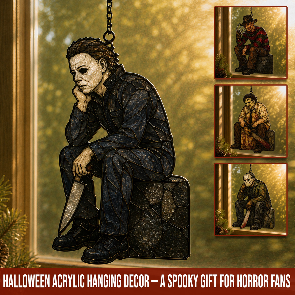 Halloween Horror Acrylic Window Hanging Decor