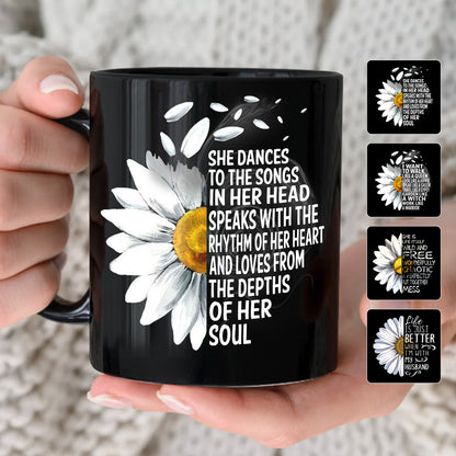 Hippie Daisy - Hippie Black Mug
