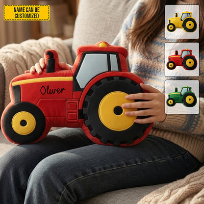 Personalized Cozy Tractor Shaped Pillow