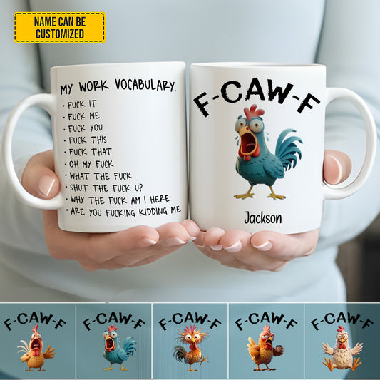 Personalized F-Caw-F Funny Chicken Mug