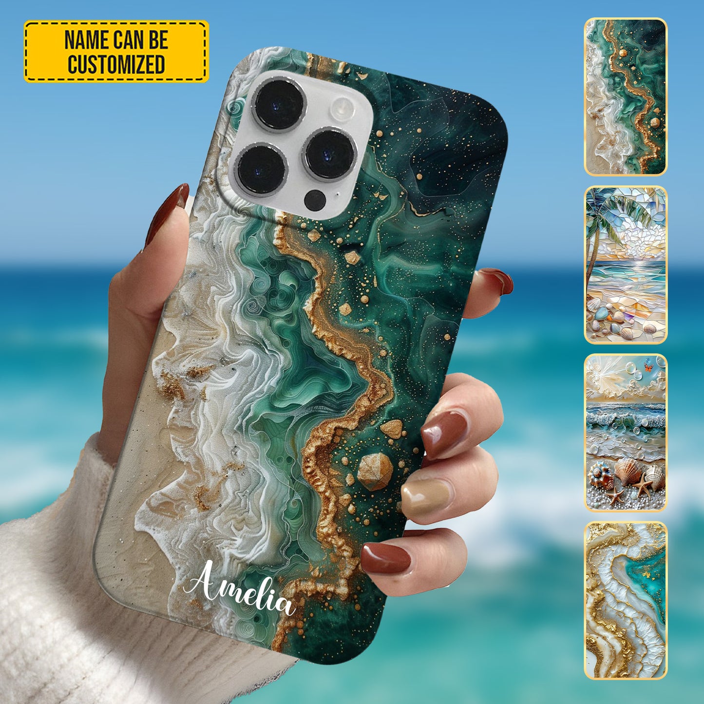 Personalized Ocean Marble Phone Case