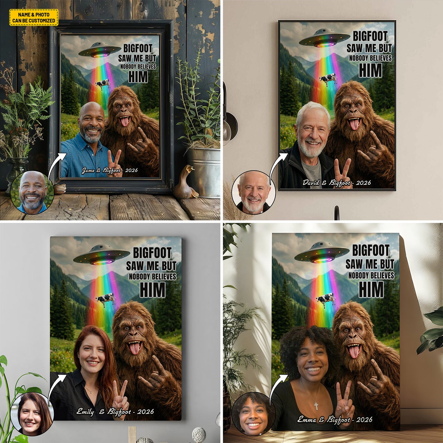 Bigfoot Saw Me But Nobody Believes Him - Personalized Poster Canvas