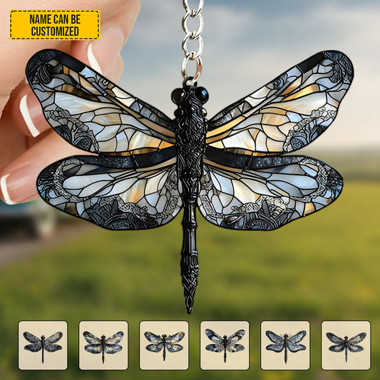 Iridescent Dragonfly Faux Keychain