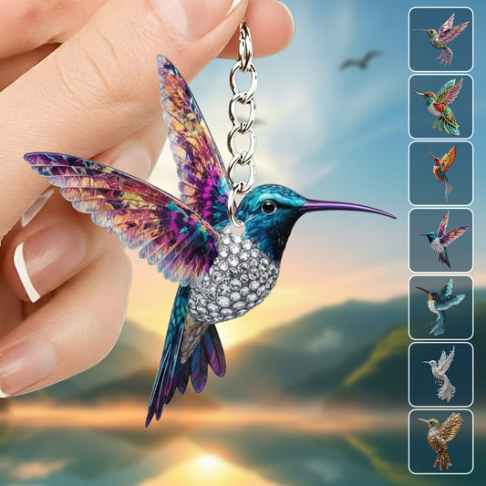 Colorful Hummingbird Keychain