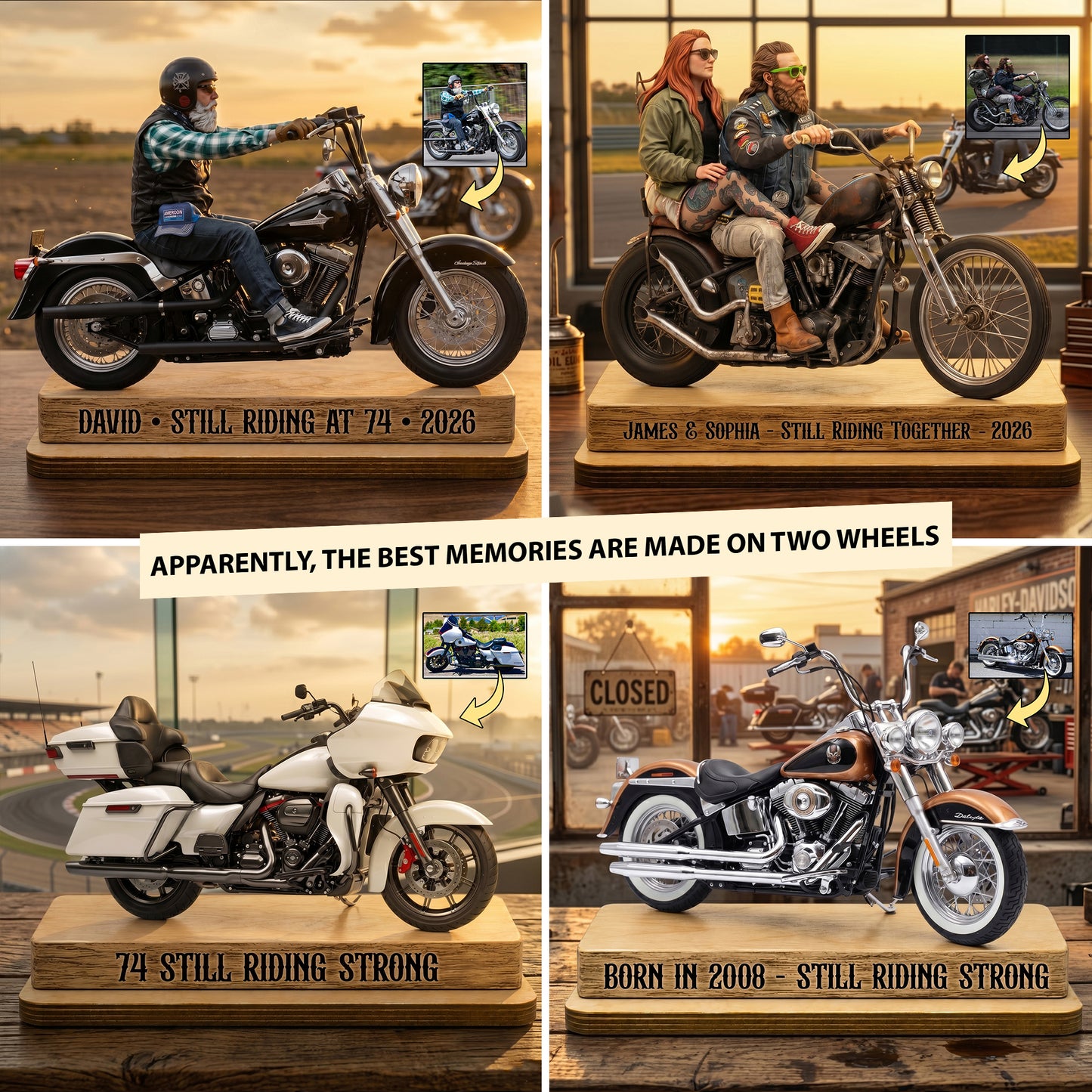 Still Riding Strong – Personalized Motorcycle Wood Plaque