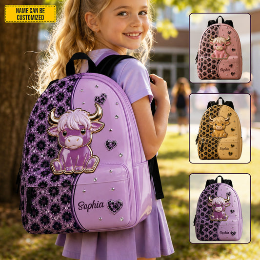 Personalized Highland Cow - Kids Backpack