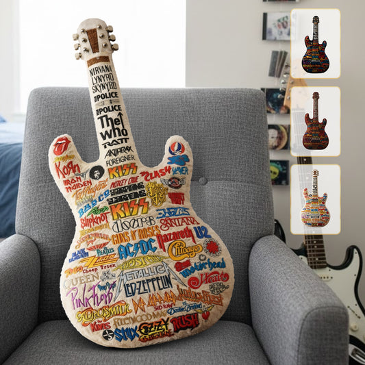 Guitar Rock Custom Shaped Pillow