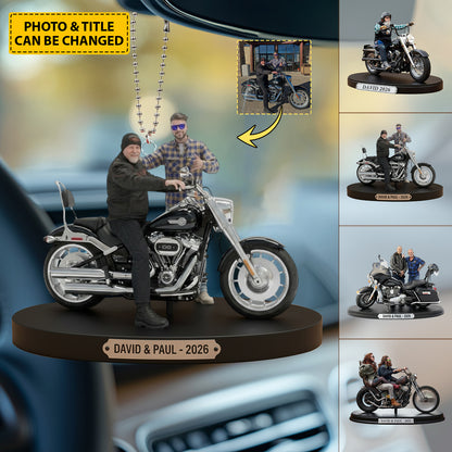 Biker Legacy – Personalized Motorcycle Photo Car Ornament