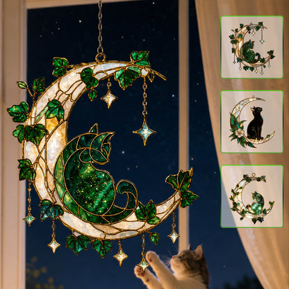 Magical Cat & Moonlight Acrylic Suncatcher