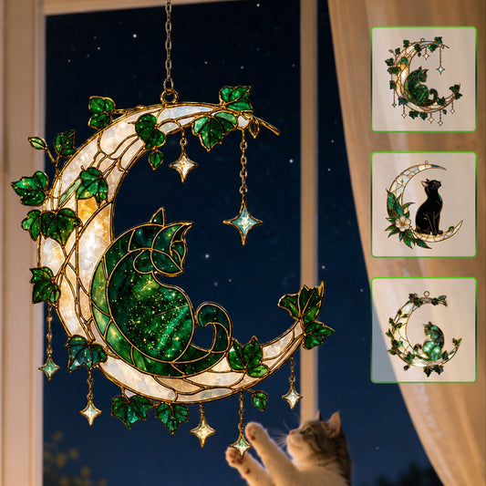 Magical Cat & Moonlight Acrylic Suncatcher