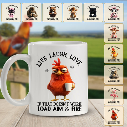 Live, Laugh, Love Animal Funny - Personalized Funny Mug