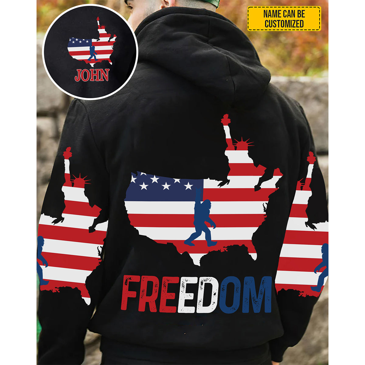 Bigfoot FREEDOM – Personalized Bigfoot All Over Print Shirt