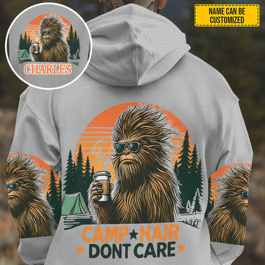 Camp Hair, Don’t Care – Personalized Bigfoot All Over Print Shirt