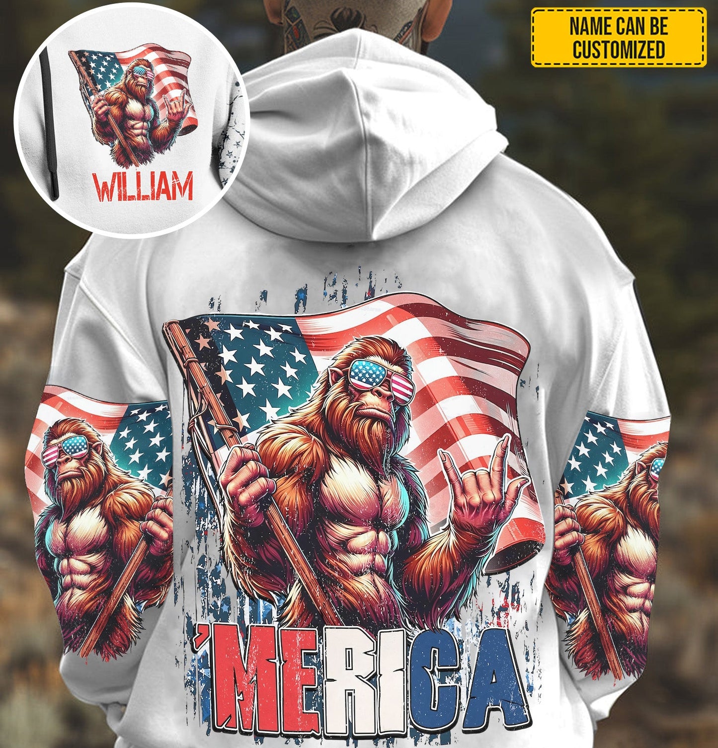 AMerica Flag – Personalized Bigfoot All Over Print Shirt
