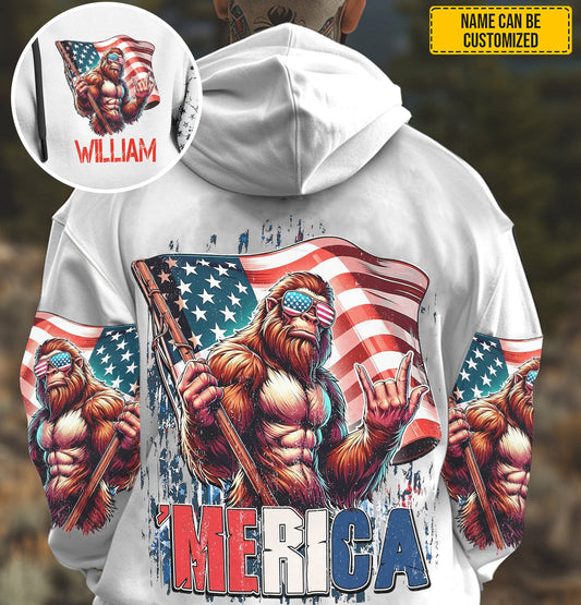 AMerica Flag – Personalized Bigfoot All Over Print Shirt