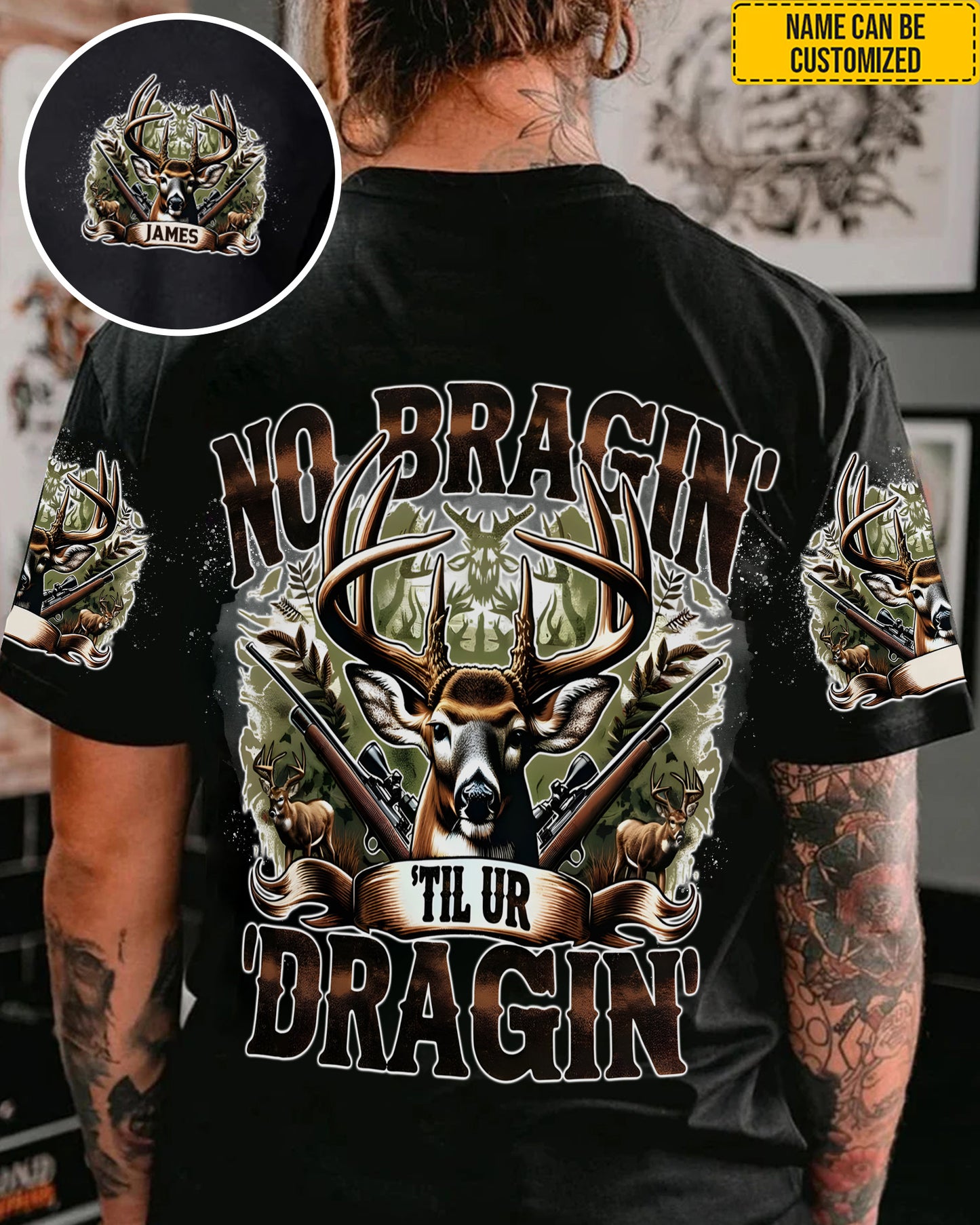 Personalized Deer Hunting All Over Print Shirt