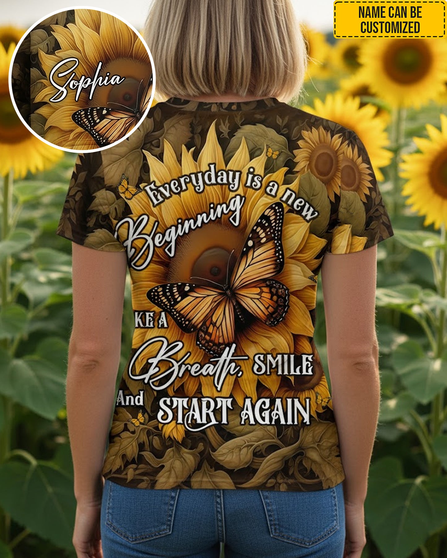 Beautiful Sunflower - Personalized All Over Print Shirt