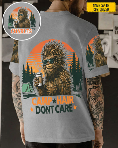 Camp Hair, Don’t Care – Personalized Bigfoot All Over Print Shirt