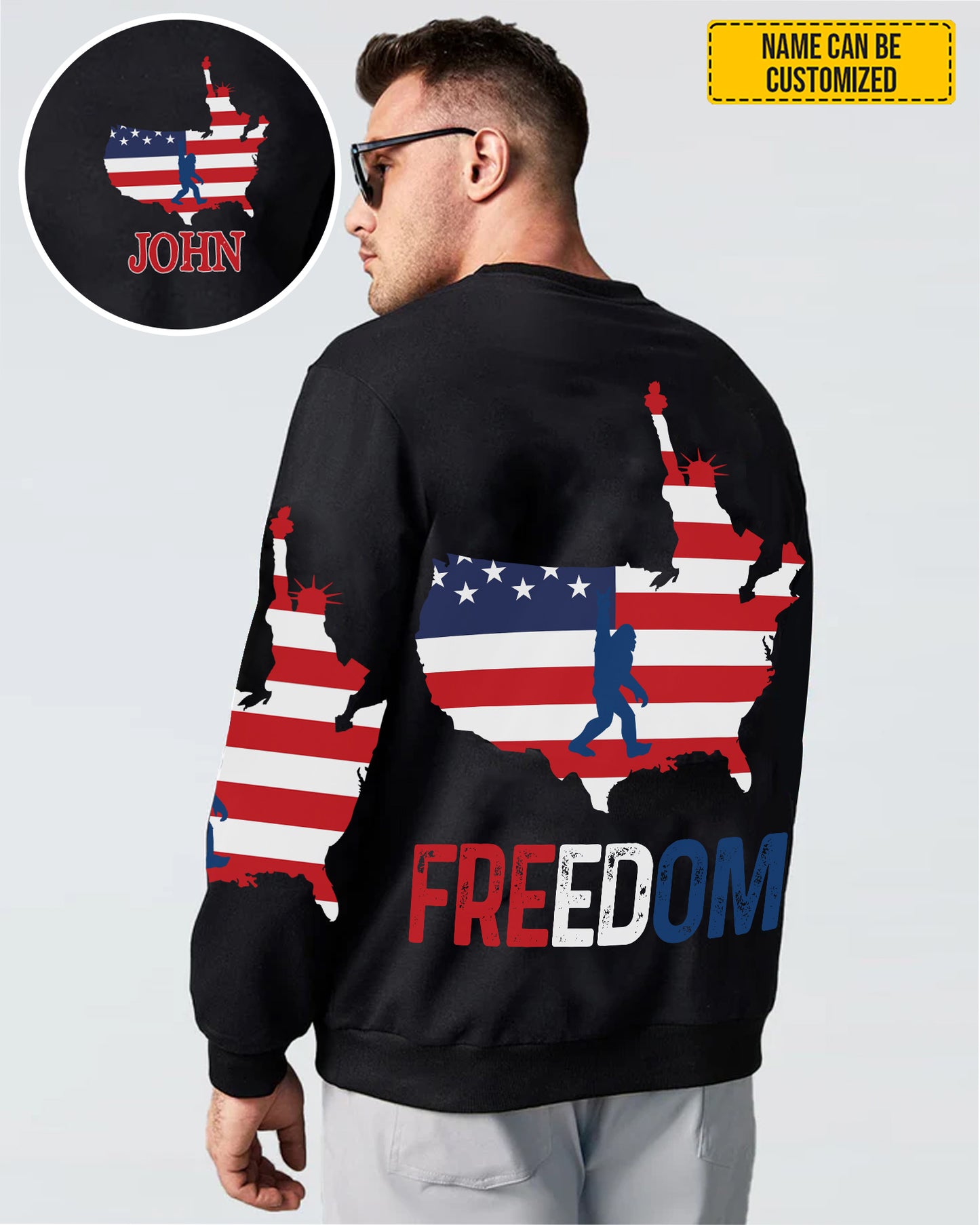 Bigfoot FREEDOM – Personalized Bigfoot All Over Print Shirt
