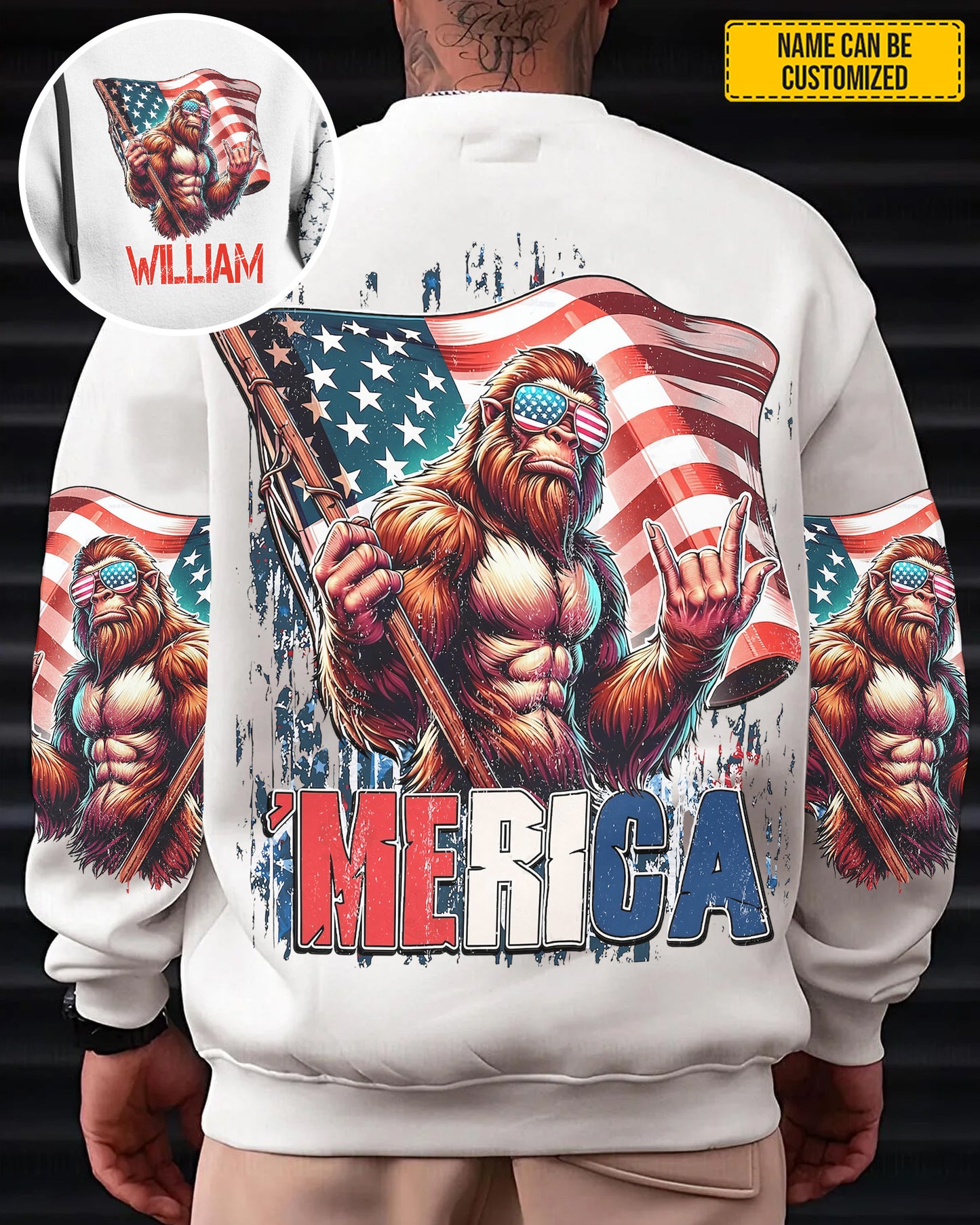 AMerica Flag – Personalized Bigfoot All Over Print Shirt