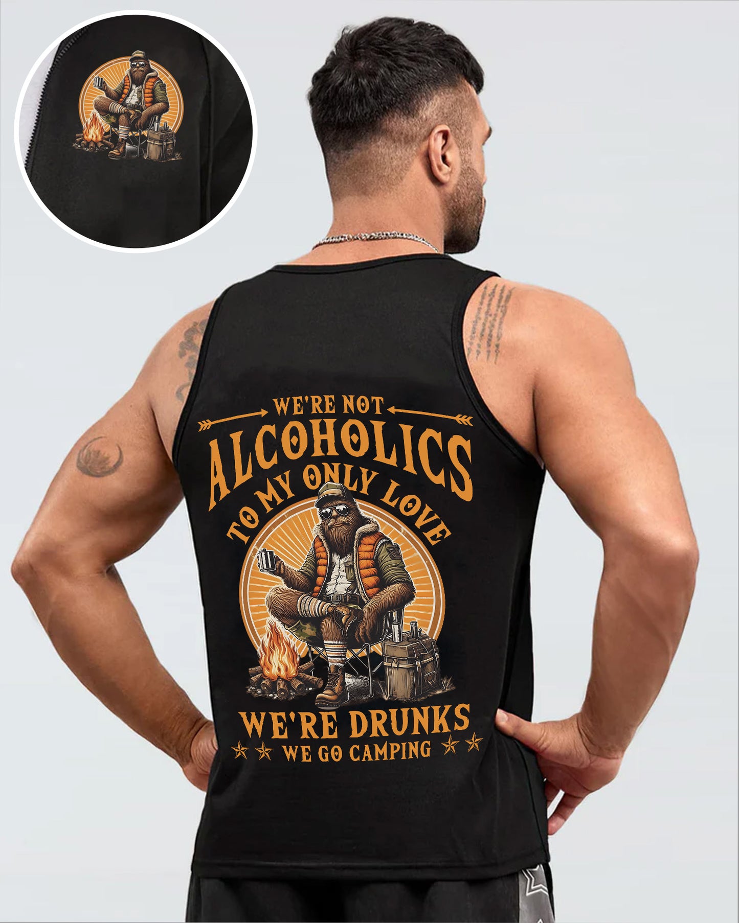 Not Alcoholics, Just Campers – Personalized Bigfoot All Over Print Shirt