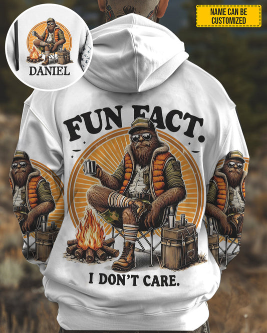 Fun Fact I Don't Care – Personalized Bigfoot All Over Print Shirt