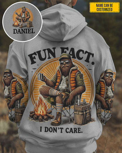 Fun Fact I Don't Care – Personalized Bigfoot All Over Print Shirt
