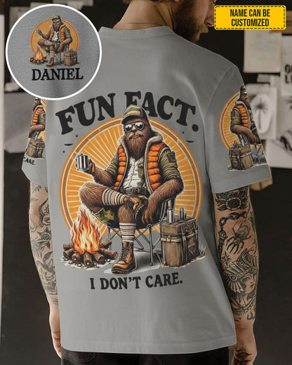 Fun Fact I Don't Care – Personalized Bigfoot All Over Print Shirt
