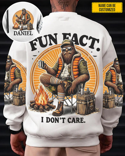 Fun Fact I Don't Care – Personalized Bigfoot All Over Print Shirt