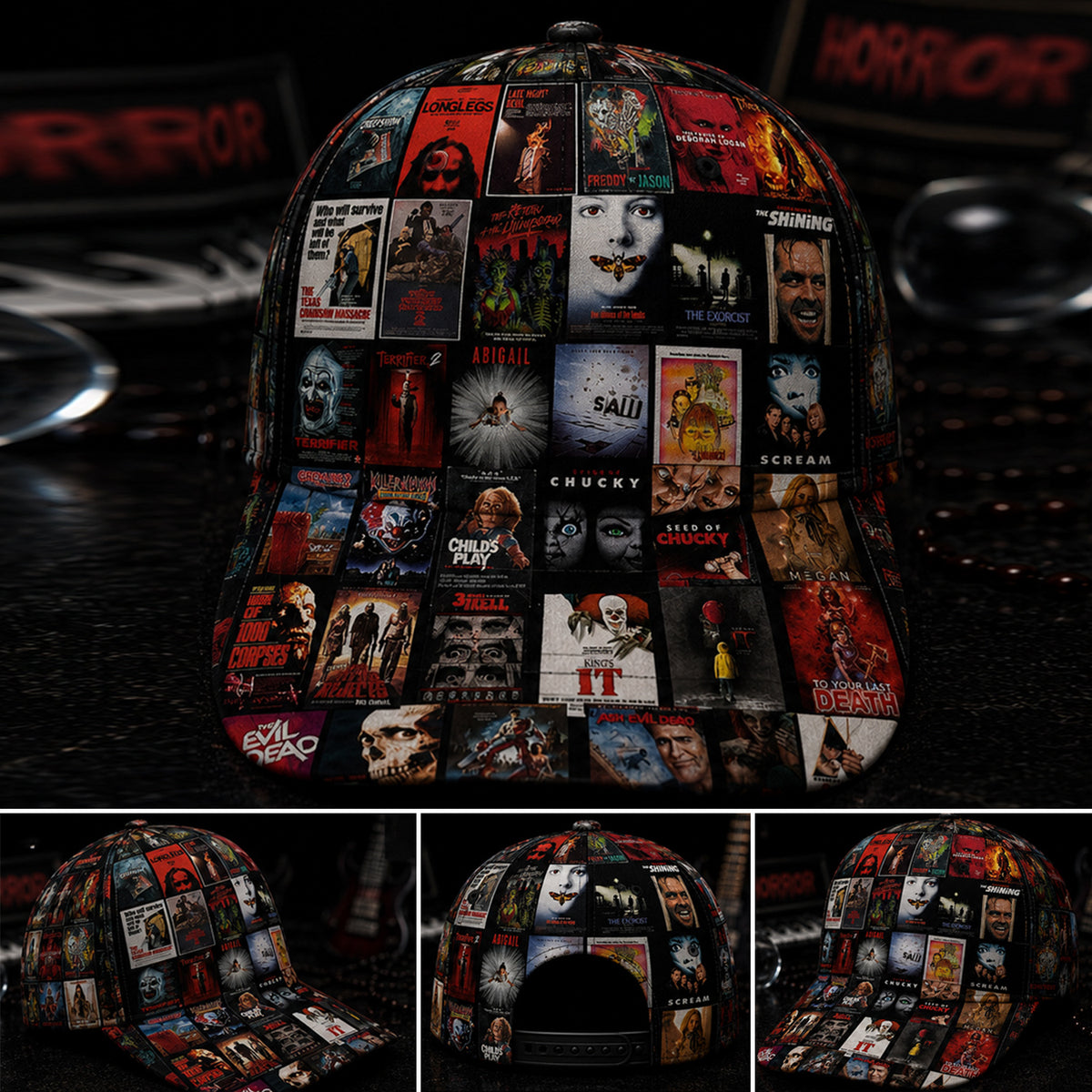 Classic Horror Movie Posters Collage Classic Cap