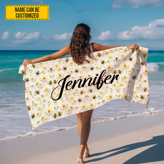Bee & Daisy  - Personalized Quick-dry Beach Towel/ Bath Towel