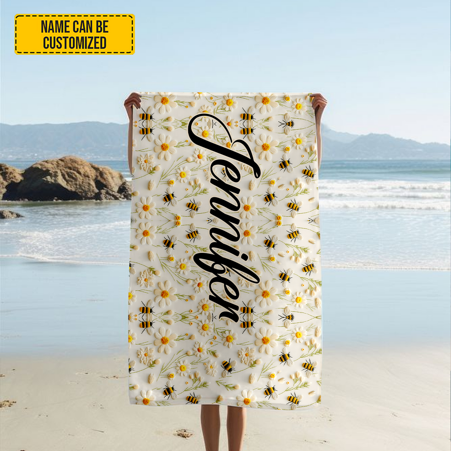Bee & Daisy  - Personalized Quick-dry Beach Towel/ Bath Towel