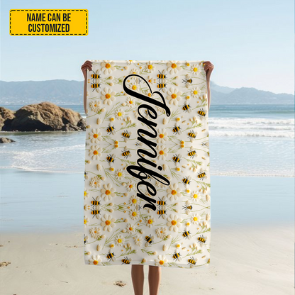 Bee & Daisy  - Personalized Quick-dry Beach Towel/ Bath Towel
