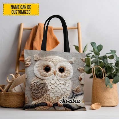 Cute Owl - Personalized Owl Tote Bag