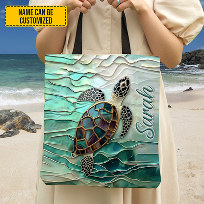 Turtle Ocean - Personalized Turtle Tote Bag