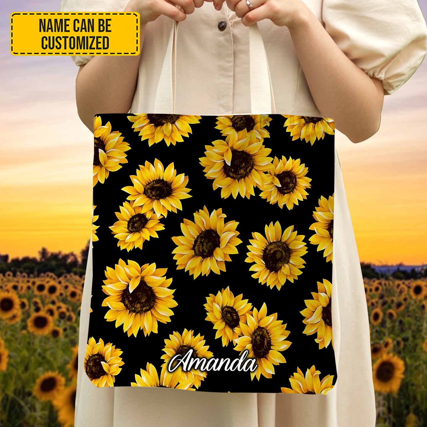 Love Sunflowers - Personalized Tote Bag