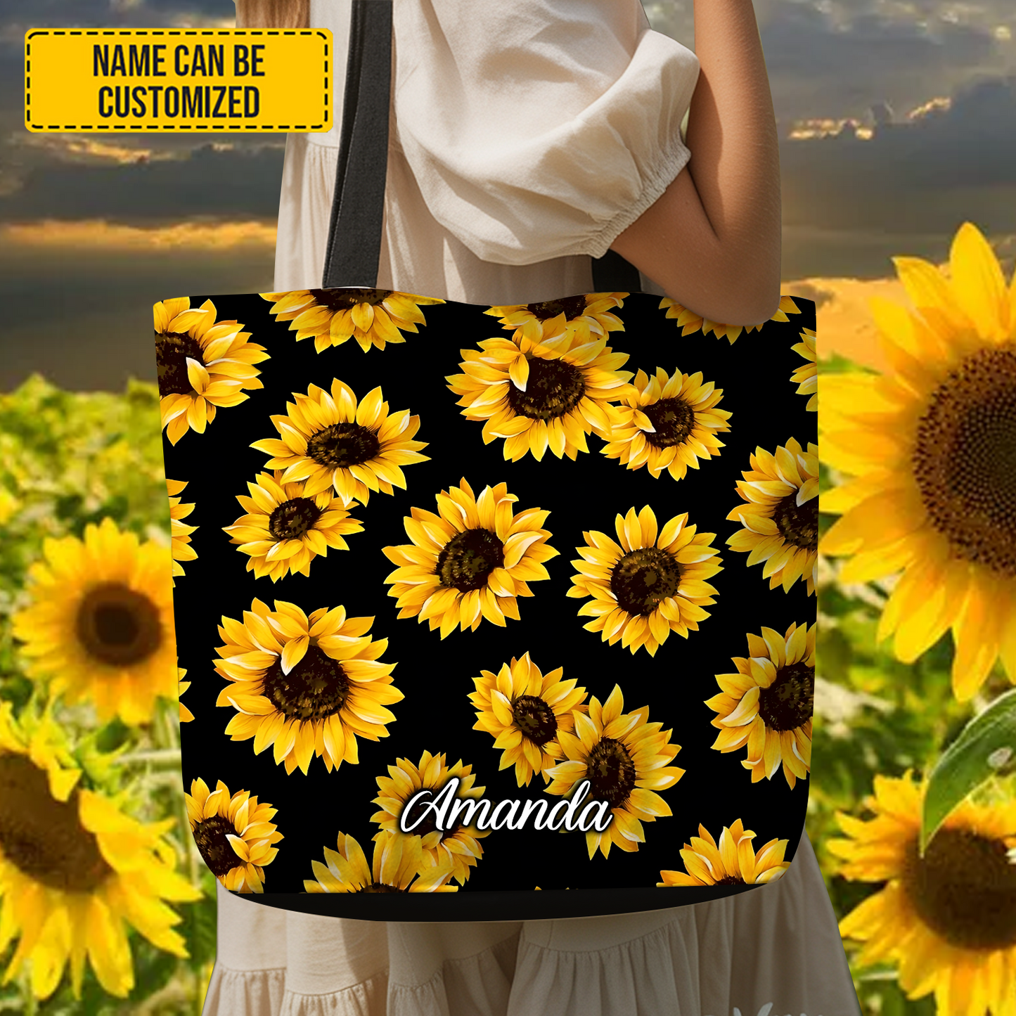Love Sunflowers - Personalized Tote Bag