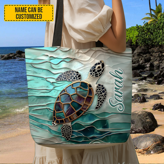 Turtle Ocean - Personalized Turtle Tote Bag