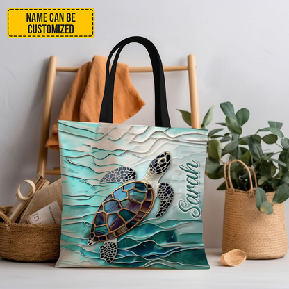 Turtle Ocean - Personalized Turtle Tote Bag