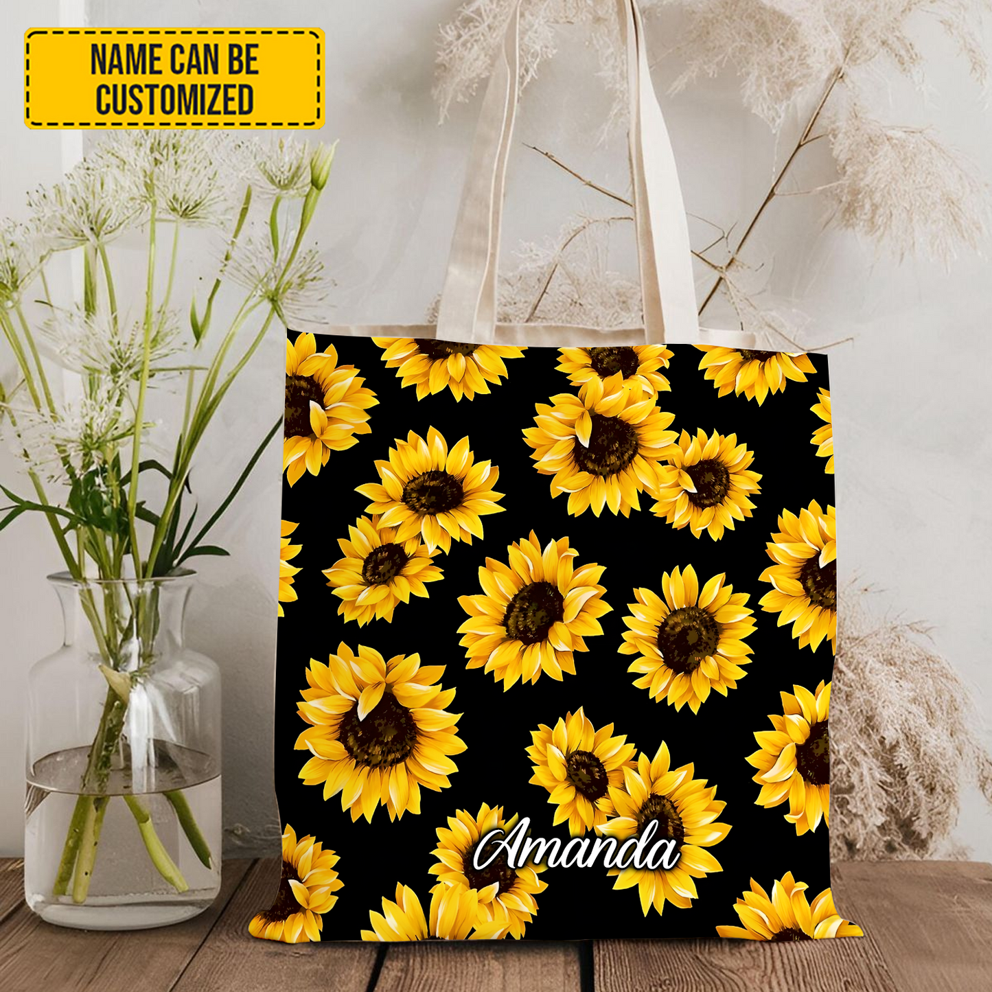 Love Sunflowers - Personalized Tote Bag