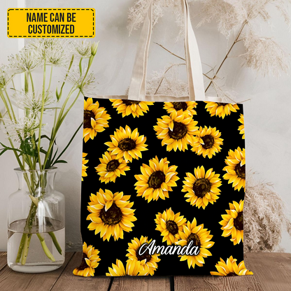 Love Sunflowers - Personalized Tote Bag