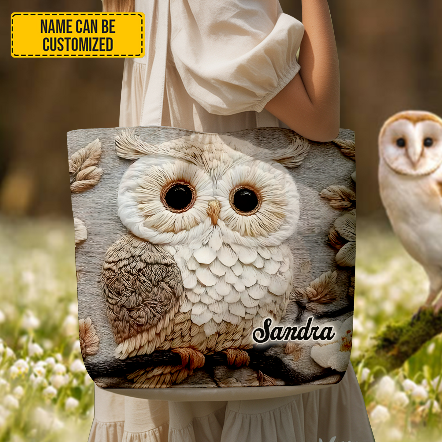 Cute Owl - Personalized Owl Tote Bag