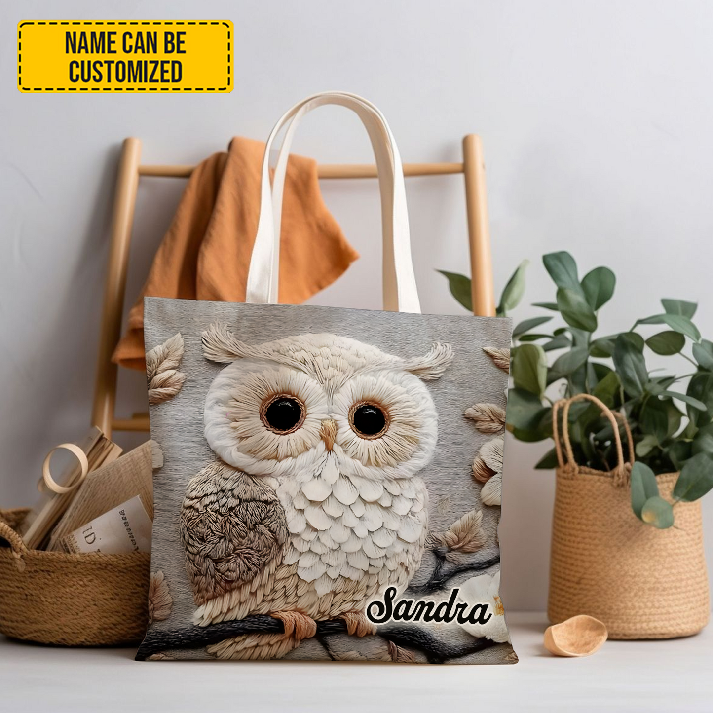 Cute Owl - Personalized Owl Tote Bag