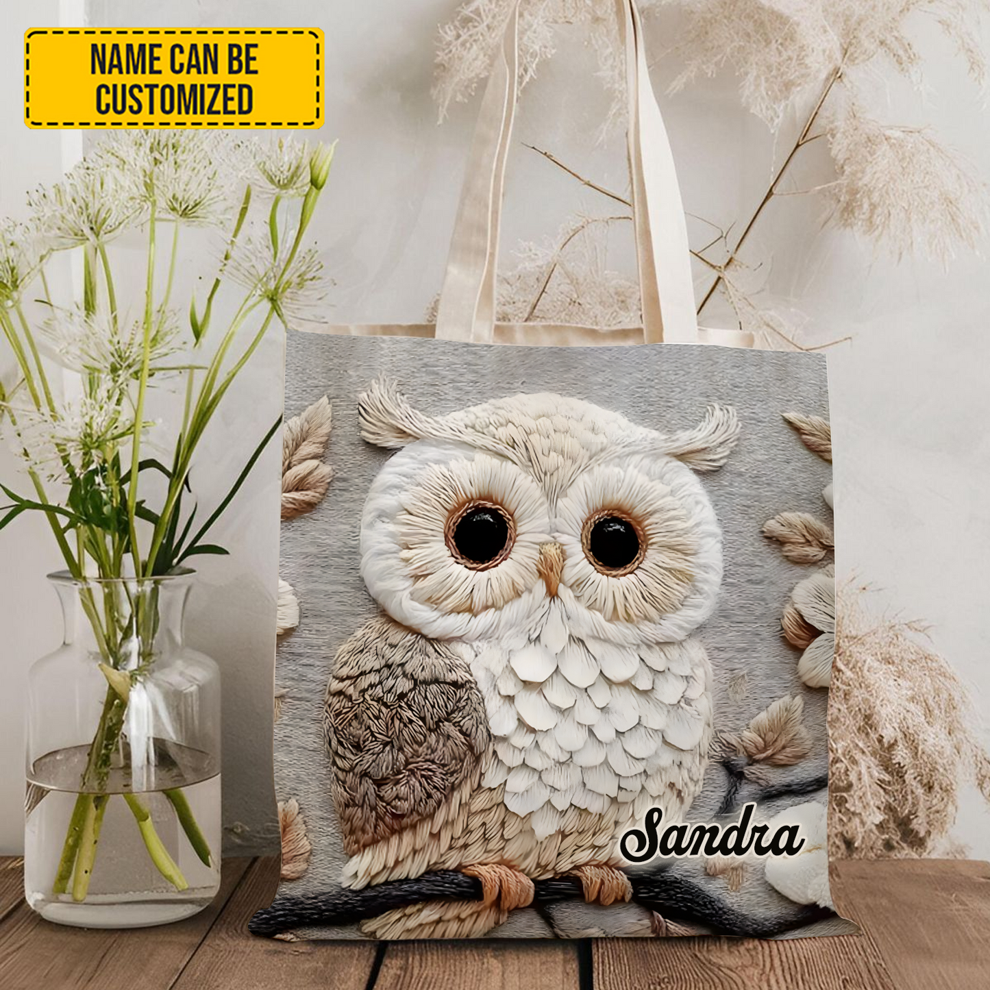 Cute Owl - Personalized Owl Tote Bag