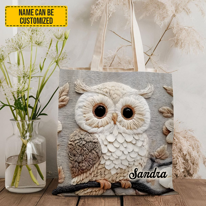 Cute Owl - Personalized Owl Tote Bag