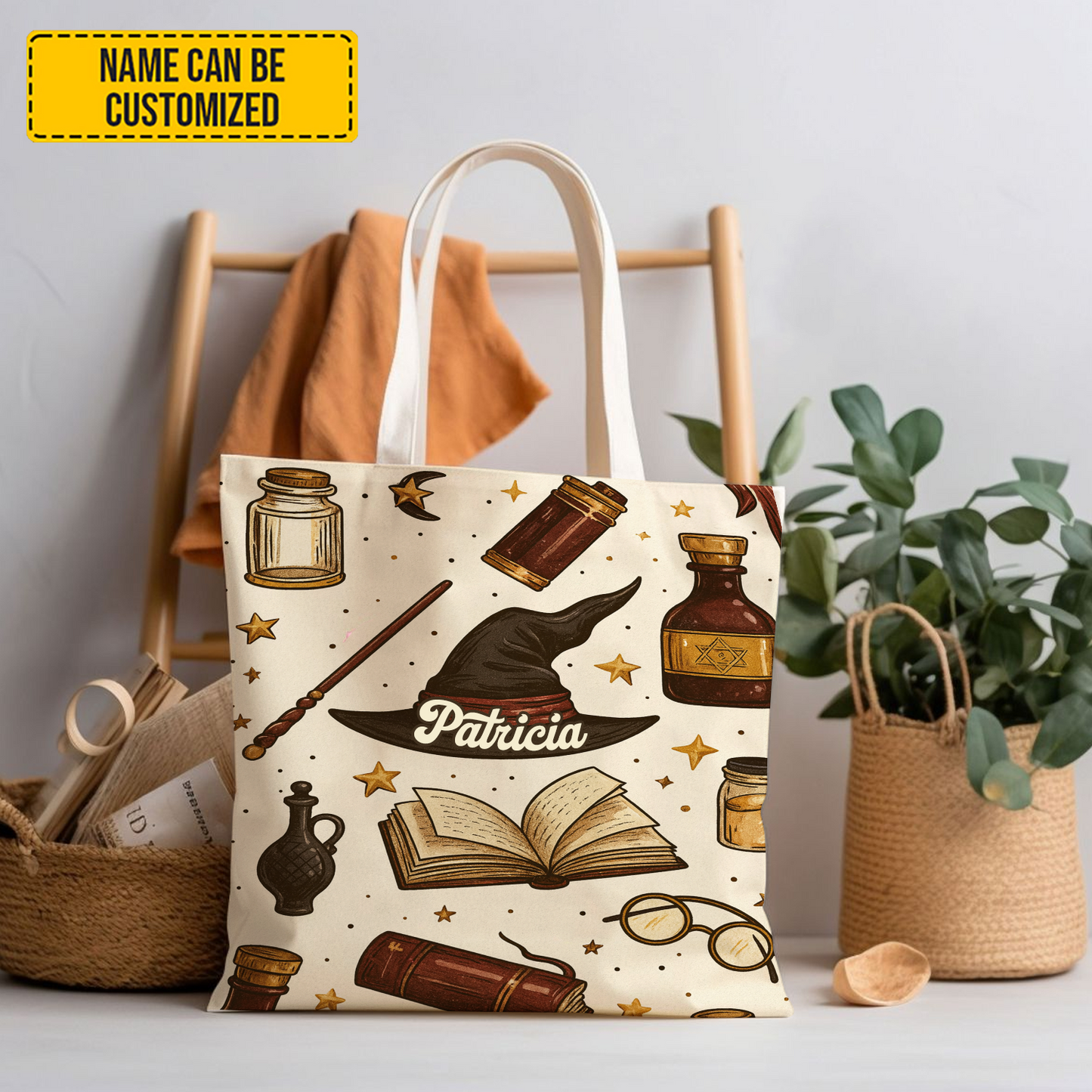 Magical Wizard - Personalized Witch Tote Bag