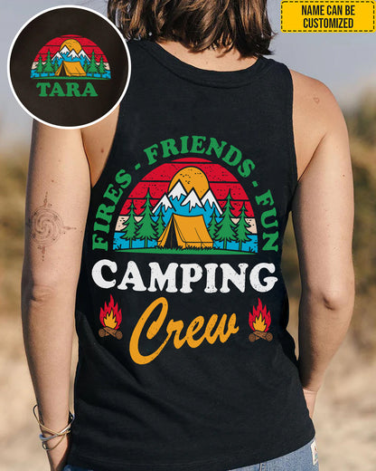Fires, Friends, Fun Camping Crew – Personalized Camping All Over Print Shirt