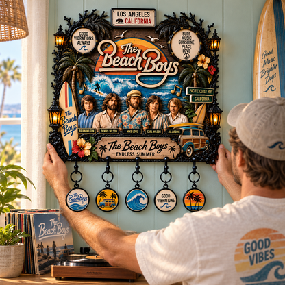 The Beach Boys Endless Summer Wall Key Holder – Good Vibrations California Surf Music Home Decor