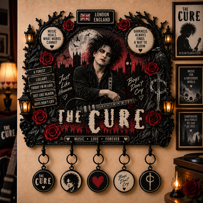 The Cure Boys Don’t Cry Wall Key Holder – Just Like Heaven Gothic Rock Music Home Decor